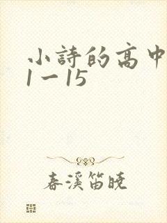 小诗的高中日记1一15