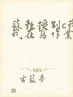 苏教授别c我了我在写作业视频