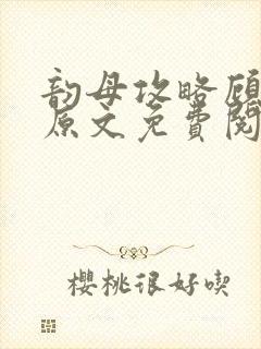 韵母攻略顾小暖原文免费阅读