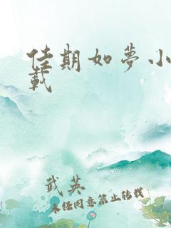 佳期如梦小说下载