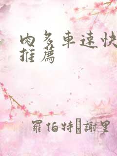 肉多车速快的书推荐