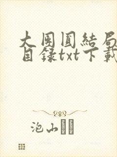 大团圆结局全文目录txt下载