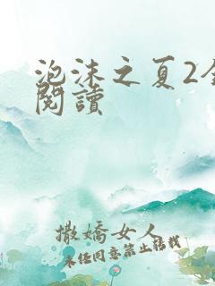 泡沫之夏2全文阅读