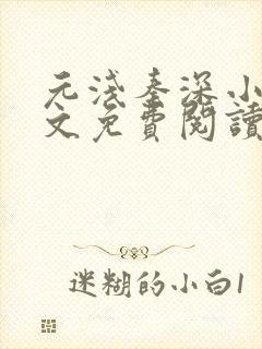 元浅秦深小说全文免费阅读