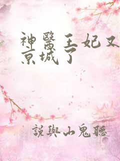 神医王妃又轰动京城了