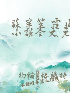 苏宁笙 霍止行小说全文免费阅读