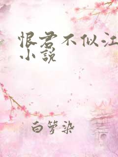 恨君不似江楼月小说