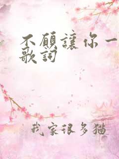 不愿让你一个人歌词