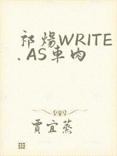 祁炀WRITE. AS车肉