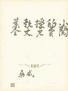 叶教授的小黏糖全文免费阅读