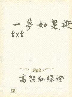 一梦如是逝水长txt