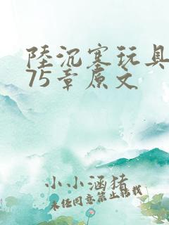 陆沉塞玩具高速75章原文