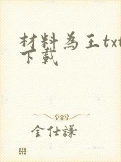 材料为王txt下载