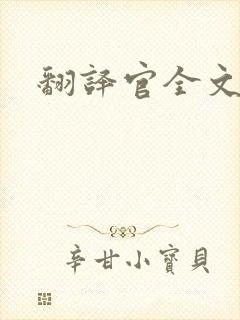 翻译官全文阅读