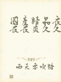 国产精品夜夜春夜夜爽久久小说