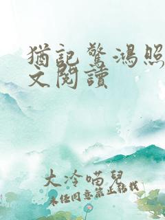 犹记惊鸿照影全文阅读