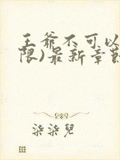 王爷不可以!(限)最新章节