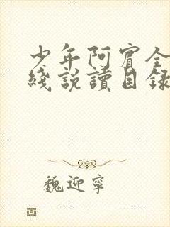 少年阿宾全文在线说读目录