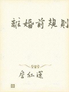 离婚前规则歌曲