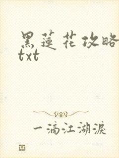 黑莲花攻略手册txt