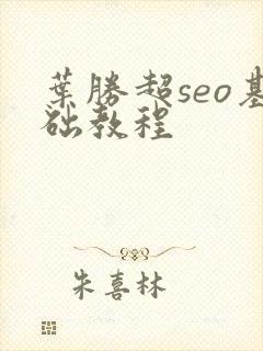 叶胜超seo基础教程