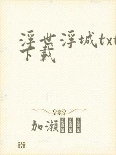 浮世浮城txt下载