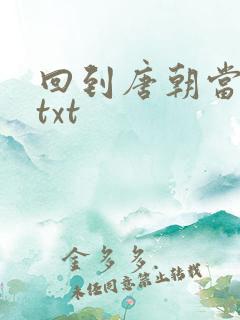 回到唐朝当皇帝txt