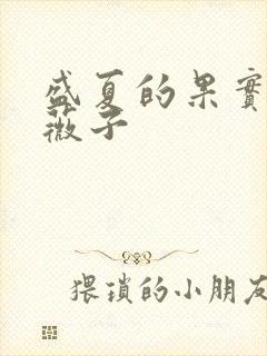 盛夏的果实 小薇子