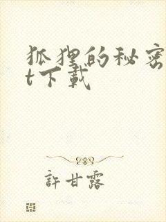 狐狸的秘密txt下载