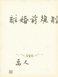 离婚前规则小说