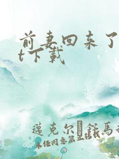 前妻回来了txt下载