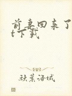 前妻回来了txt下载