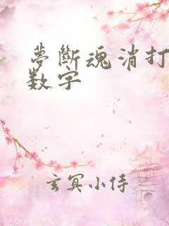 梦断魂消打三个数字