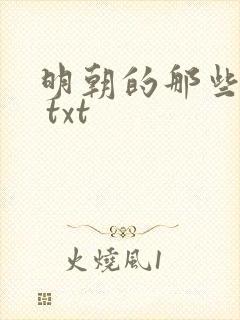 明朝的那些事儿 txt