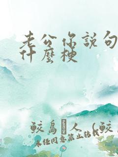 老公你说句话啊什么梗