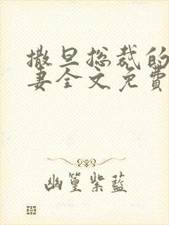 撒旦总裁的下堂妻全文免费阅读