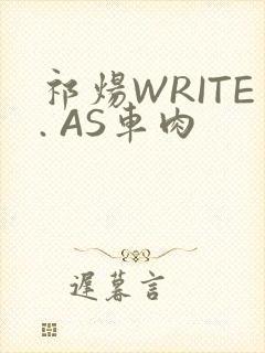 祁炀WRITE. AS车肉