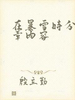 在暴雪时分54章内容