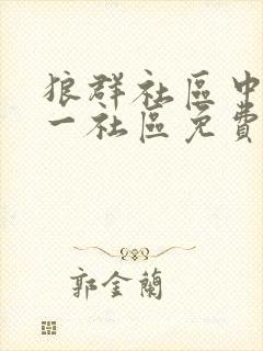 狼群社区中文第一社区免费