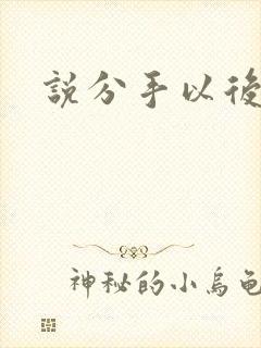 说分手以后