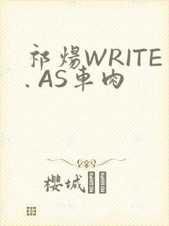 祁炀WRITE. AS车肉