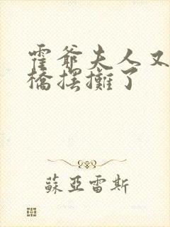 霍爷夫人又去天桥摆摊了