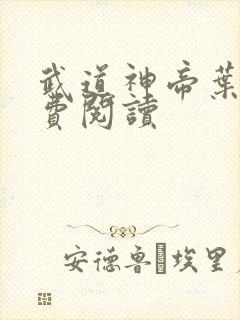 武道神帝叶辰免费阅读