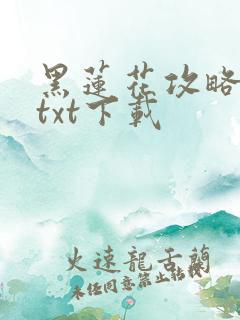 黑莲花攻略手册txt下载