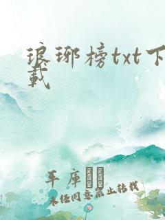 琅琊榜txt下载