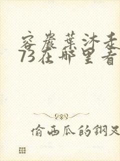 容岩叶沐走着做73在哪里看