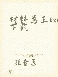 材料为王txt下载
