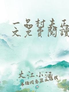 一品村夫正版全文免费阅读