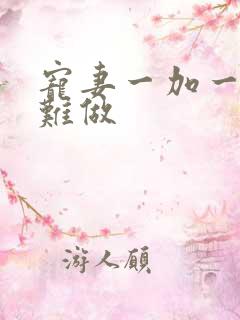 宠妻一加一老婆难做