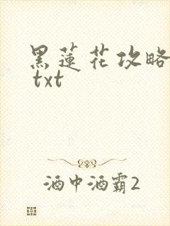 黑莲花攻略手册 txt